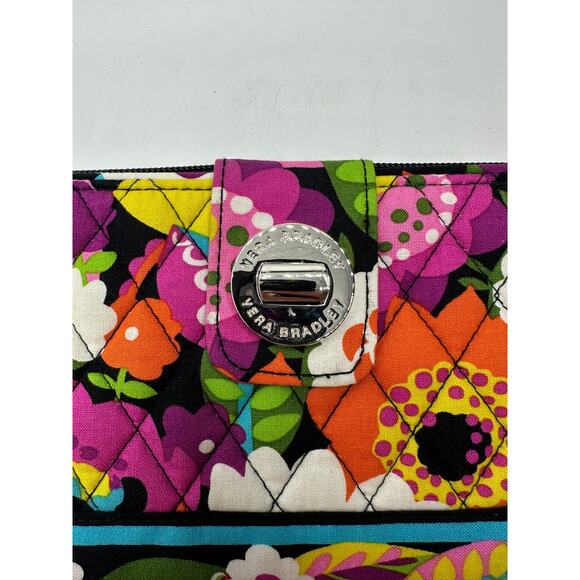 Vera Bradley Va Va Bloom 2012 Women Floral Multicolor Turn Lock Zip-Around Walle - Picture 2 of 7